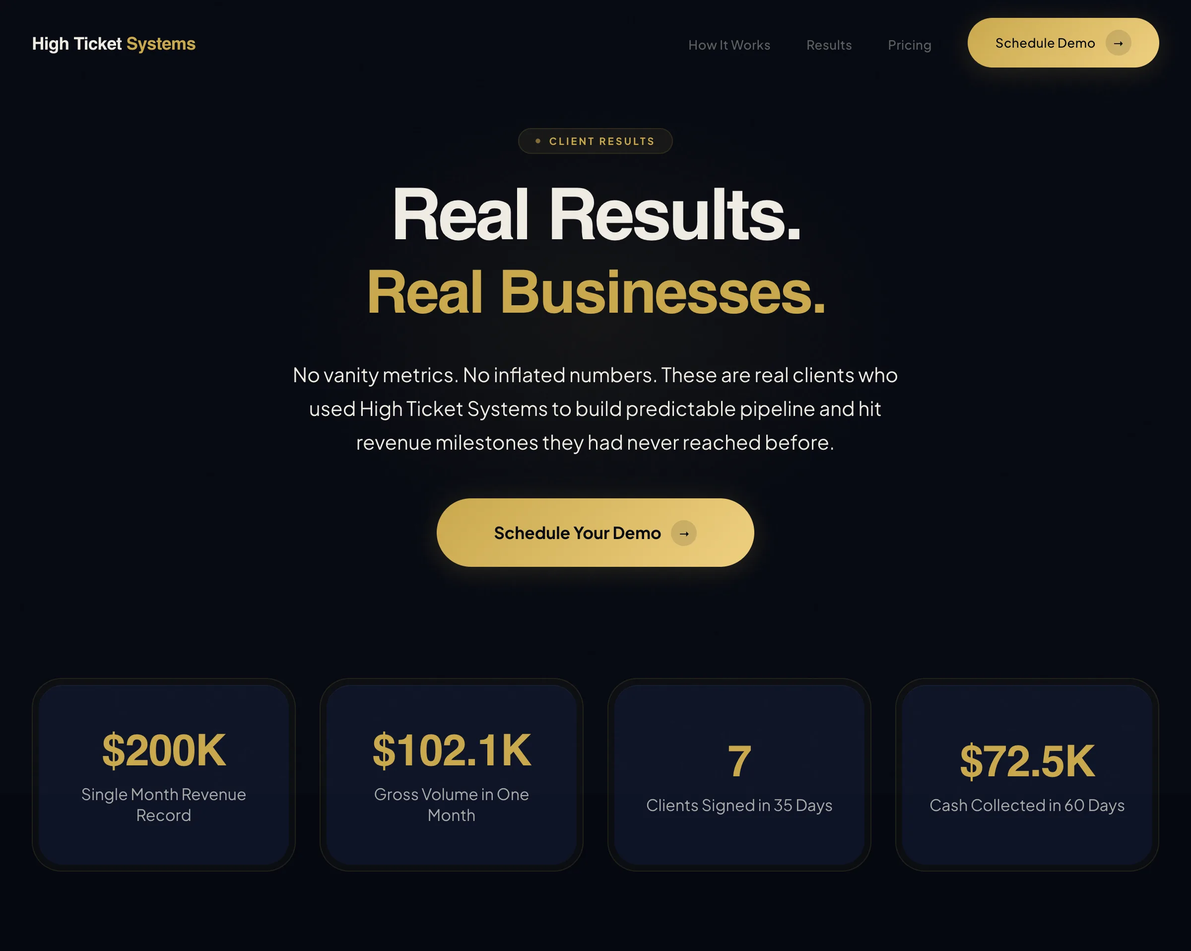 Client results preview